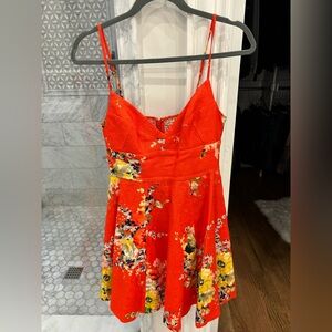 ZIMMERMAN Floral Red Dress with Spaghetti Straps